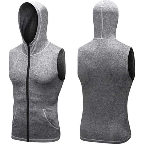 Men Quick Dry Cap Hoodie Sweatshirt Sport Compression Fitness Shirt Gymming Running Basketball Football Soccer Jacket 9006