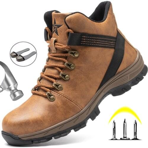 Men Puncture-Proof Boots Work Safety Boots Fashion Safety Shoes Men Steel Toe Shoes Winter Boots Indestructible Safety Footwear