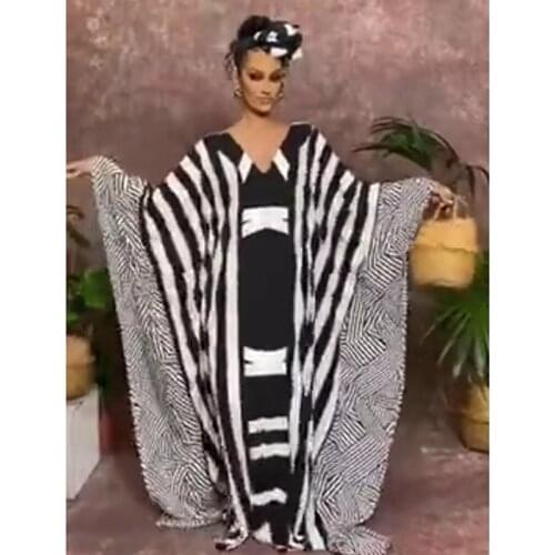 Over size Cover-up Black Print Striped Bohemian Dress Pareos Swimsuit Cover up Maxi Dress Robe de Plage 2021 Tunic for Beach