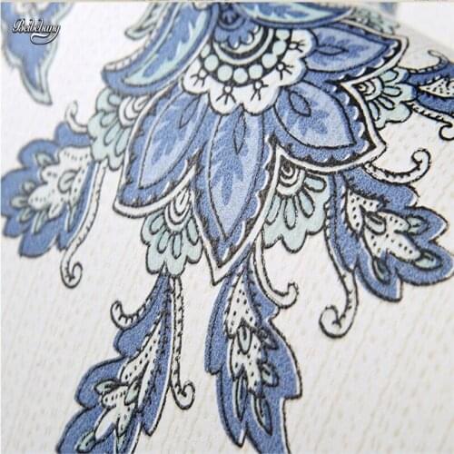 Beibehang American ab version of wallpaper stripes retro dark green pastoral flowers bedroom living room background wallpaper