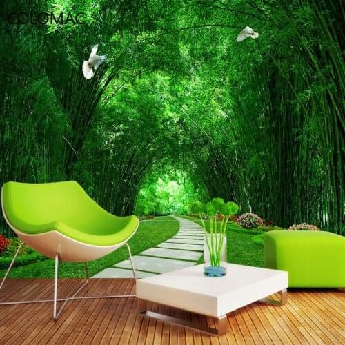 Colomac Custom 3d Simple Natural Forest Landscape Wallpaper Film and Television Living Room Background Mural Decor Drop Shopping