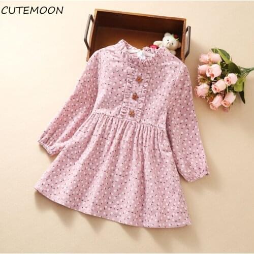 2-7Y Toddler Kids Baby Girl Autumn Dress Ruffles Long Sleeve Solid Cotton Linen Party Casual Dress Clothes