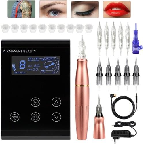 Permanent Makeup Machine Tattoo Pen PMU eyebrow lip liner Rotary Tattoo Machine Kit MTS tattoo Micropigmentation Device
