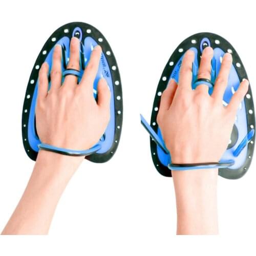 1 Pair Swimming Paddles Hand Professional Training Paddle Aquatic Gloves with Adjustable Strap Diving Hand Fitness Equipment