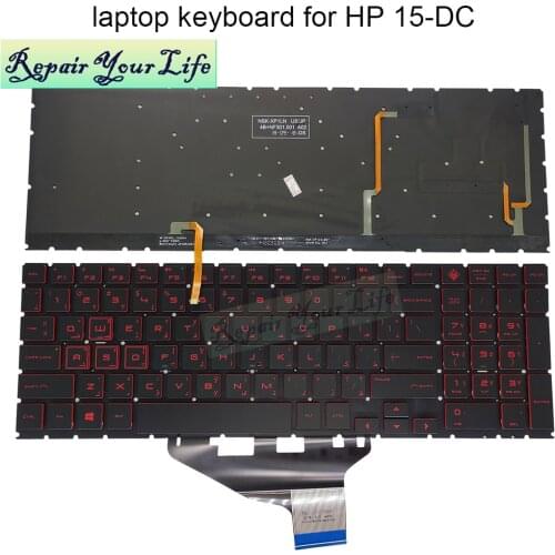 Backlight keyboard for HP OMEN 15 DC dc0002tx AR Arabic layout black keyboards red keys NSK XP1BQ laptop parts original new sale