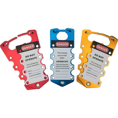 QVAND High Quality Writable Aluminum Alloy Safety Lockout Hasp with Tamper-proof Locking Tabs