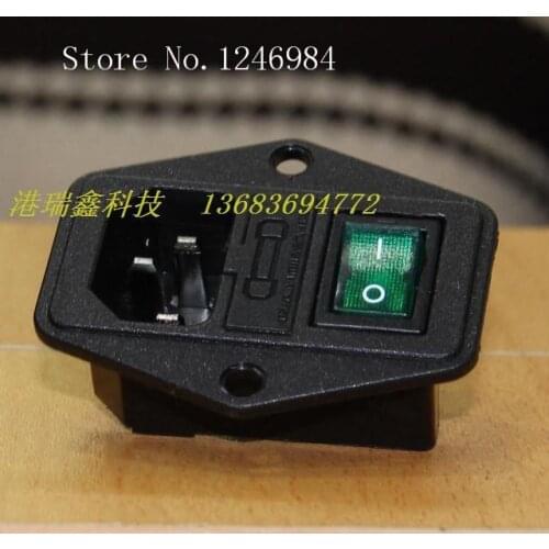 [SA]JEC AC AC power outlet socket with seat belt triangle triple green switch JR-101-1FR--50pcs/lot