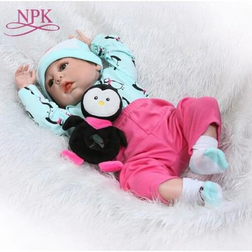 NPK Silicone Full Body Reborn Dolls 22'' Realistic Handmade Baby Dolls Boy Kids Toy Waterproof Boneca Model Gifts
