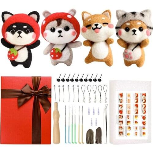 LMDZ Needle Felting Starter Kit with 6Pcs Colorful Felting Needles and Instructions Wool Felting Supplies for Christmas Gift