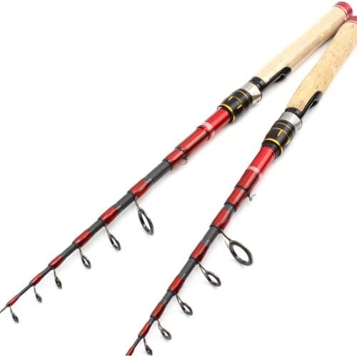 1.6M-2.7M ultra-light and ultra-short shrink lure rod carbon portable fishing rod wooden handle large guide ring pocket pole