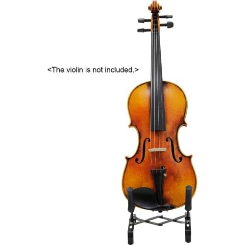Universal Foldable Ukulele Violin Stand Bracket Adjustable Metal Holder for Ukuleles 4/4 3/4 1/2 1/4 Violins Black