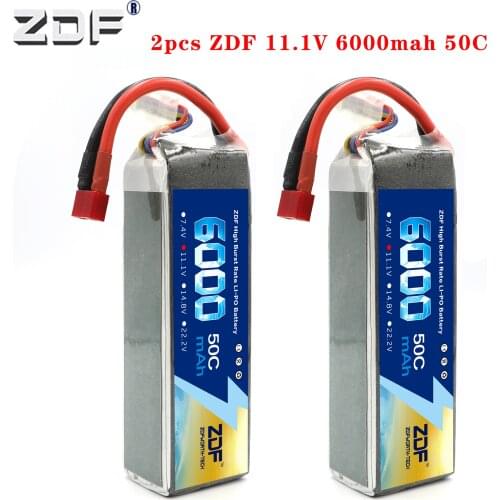 ZDF 2PCS 3S 6000mAh 11.1V 50C Lipo Battery for racer racing trx X-MAXX UNLIMITDE E-REVO TR-4 RC Car RC Boat RC Drone