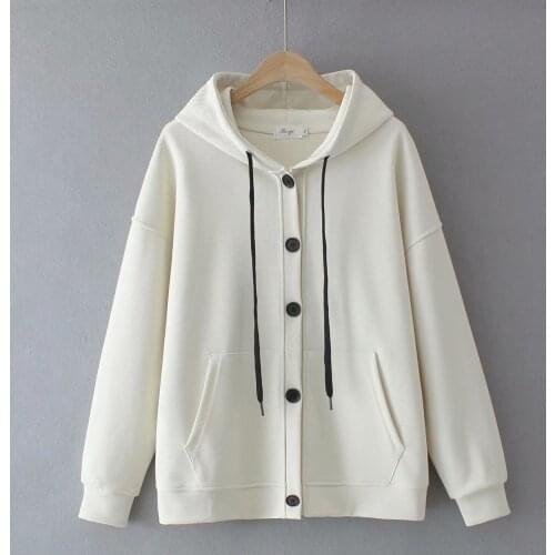 Plus size Womens autumn jacket 2021 hooded embroidery Cardigan Womens clothing green black gray off white Womens outerwear