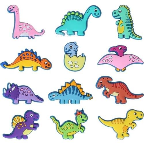Hot Sale 1pcs Shoe Charms Novel Dinosaur Shoe Accessories Cute Garden Shoe Decoration for Croc Buckle Kids X-mas Boys Gift