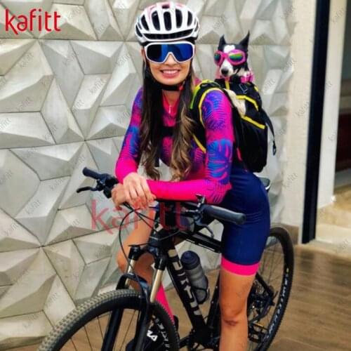 KafittLadies Sweatshirt Suit Cycling Jersey Womens Professional Triathlon Long Sleeve Jumpsuit Womens Mountain Bike Clothing