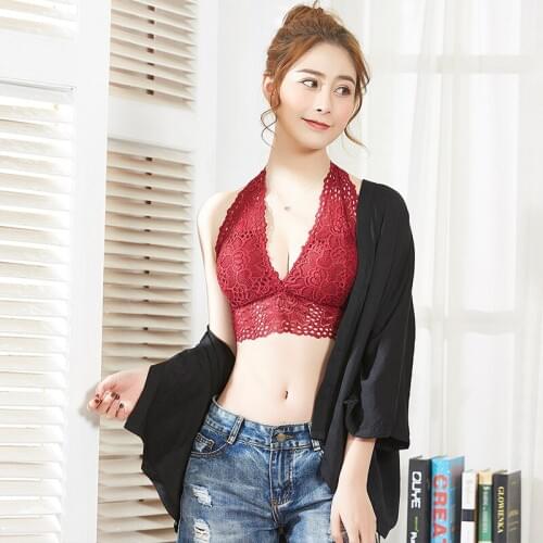 Ladies' lace breast wrap bottom sexy neck rub chest type gather the United States back without steel rim underwear