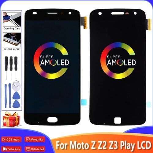 6.01" AMOLED For Motorola Moto Z Z2 Z3 Play LCD Display Touch Screen Digitizer Assembly Replacement For Moto Z3 Play XT1929 LCD
