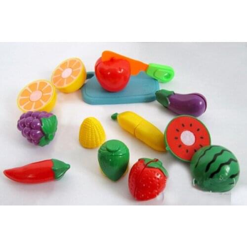 1set/lot Fruit Qieqie Joke Toys Baby Plastic Cut Fruit Pretend Play House Educational FUN Toys For Children Kids