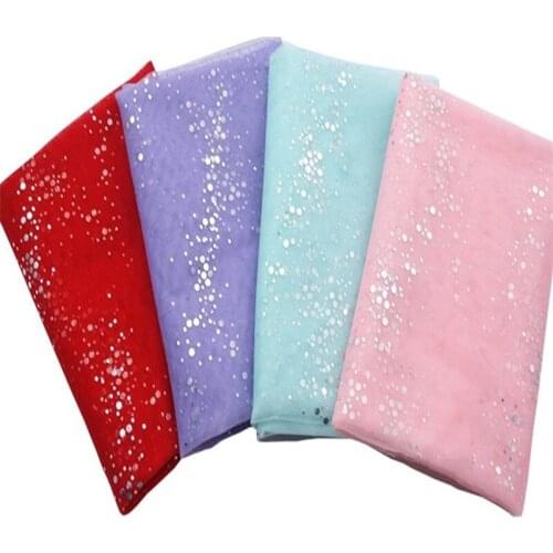 1 M Galaxy Dot Glitter Tulle Sequin Fabric Meteor Organza Sewing Baby Shower Skirt Wedding Party Decoration DIY Craft Supplies