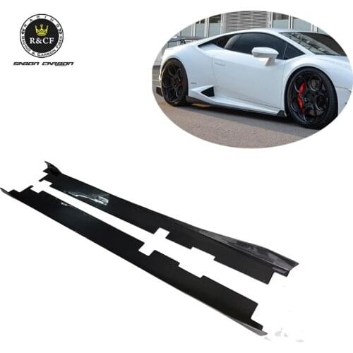 1 PAIR// DM Style Carbon Fiber Side Skirts Extensions For Lamborghini Huracan LP610-4 LP580