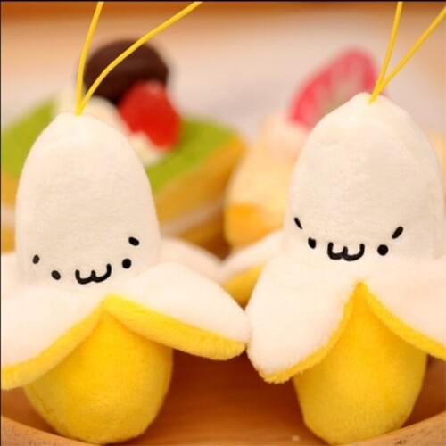 1PC 7cm Kawaii Plush Mini 6CM Plush Stuffed Banana Toy Doll - Bouquet Plush Toy , Lovers Gift String Plush Pendant Doll Toy