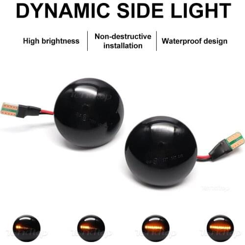 2Pcs For Land Rover Range Rover L322 Dynamic LED Side Marker Lights Turn Signal Light Blinker 2002-2012