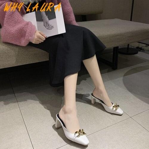 High heels 2021 fashion mule woman pointed slide fashion lady sandal woman slipper summer sandal