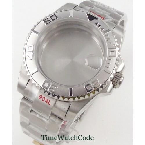 40mm Watch Case Spare Parts Fit For NH35 NH36 Miyota 8215 821A ETA 2836 904L Stainless Steel Bracelet Sapphire Glass