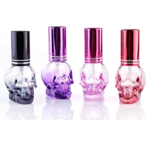 8ml 3D Skull Shape Perfume Bottle Travel Mini Portable Refillable Perfume Spray Atomizer Bottle