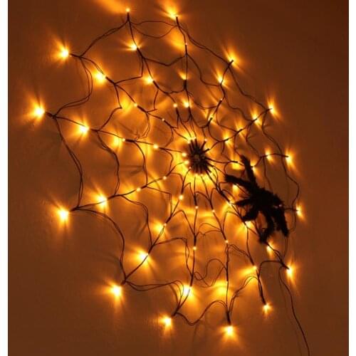 80% Dropshipping!!1 Set Spiderweb Light Haunted Festive Touch Plastic Creative Visual Effect LED Light Decor for Halloween