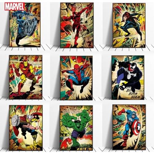Diamond Painting Marvel Poster Avengers Anime Movie Spider-Man Iron Man Hulk Captain America Superhero Bedroom Birthday Gifts