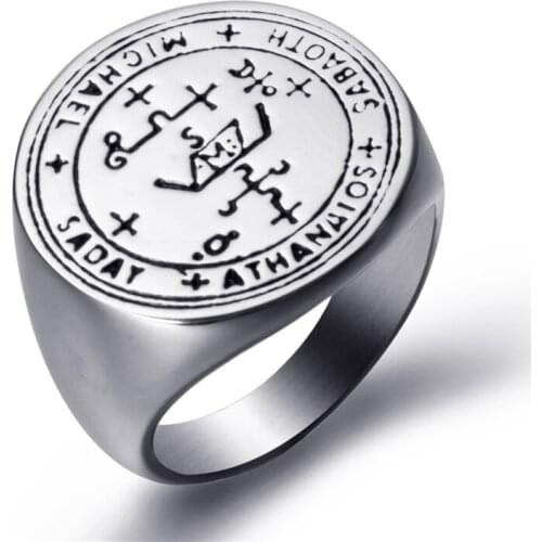 New Arrival Mens Boys Archangel Michael Protection Amulet 316L Stainless Steel Ring