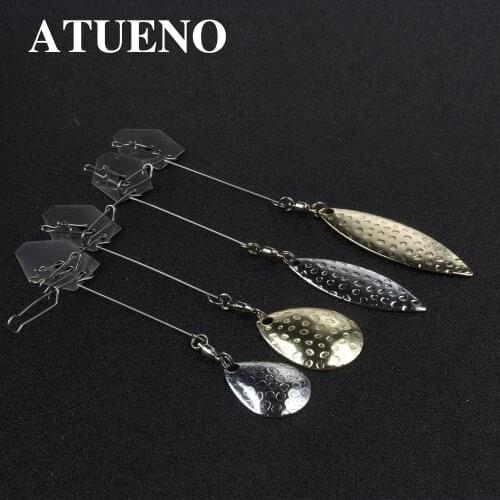 ATUENO 2pcs Spinner Bait DIY Buzzbait Metal Spoon Jig Fishing Lure Brass Swimbait Bass Accessories