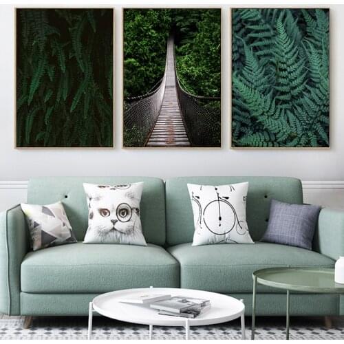 Frameless Green Garden Plants Scenery Simple Letter Painting Living Room Decorative Painting Posters Home Paintings Canvas