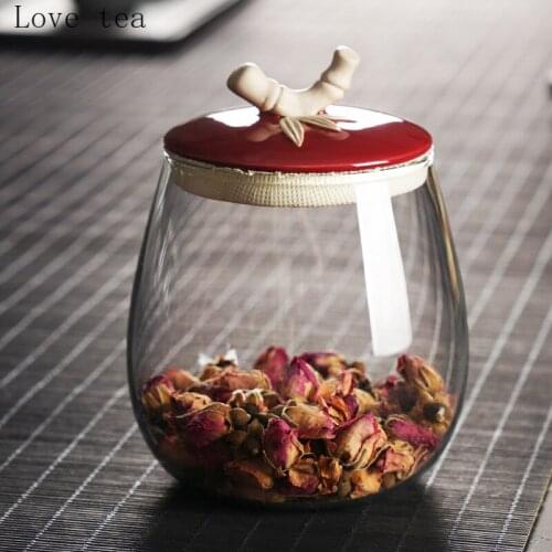 Household glass bottleswith lid storage sealed cans food grains box storage small cans dried fruit transparent cylinder