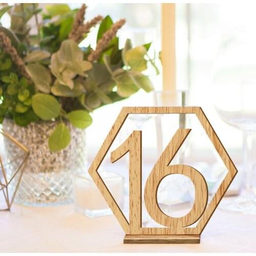 NHBR 1-20 Numbers Wood Signs Wedding Hexagon Table Number Wooden Table Numbers Rustic Wedding Engagement Seat Numbers Sign