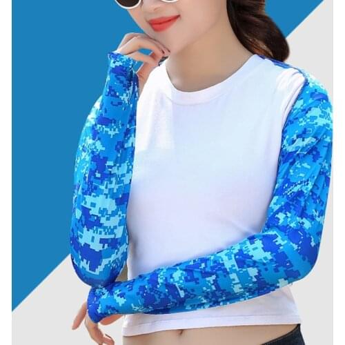 Summer Drove UV Sunscreen Shawl Long Gloves Cuff Outdoor Arm Sleeve Sun Hand Protection Women&Men Fingerless Gloves