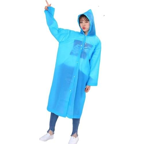 Travel portable fashion EVA transparent raincoat adult riding hiking raincoat men and women outdoor climbing poncho long