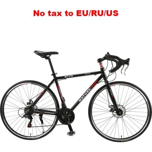Road bike 700C aluminum alloy adult road bicycle speed double disc brake racing 21/ 27/ 30 speed curved road bike