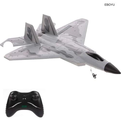 EBOYU FX822 RC Plane 2.4GHz 3CH Remote Control Airplane F-22 Raptor Model Fighter EPP Fixed-Wing Aircraft RTF Toy for Kids