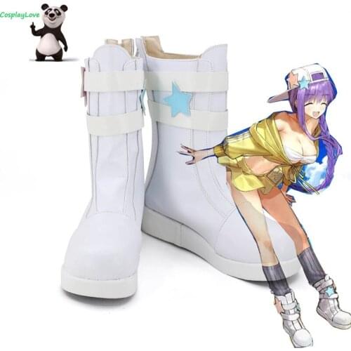 FGO Fate Grand Order BB Summer Swimsuit White Cosplay Shoes Long Boots Leather CosplayLove For Halloween Christmas