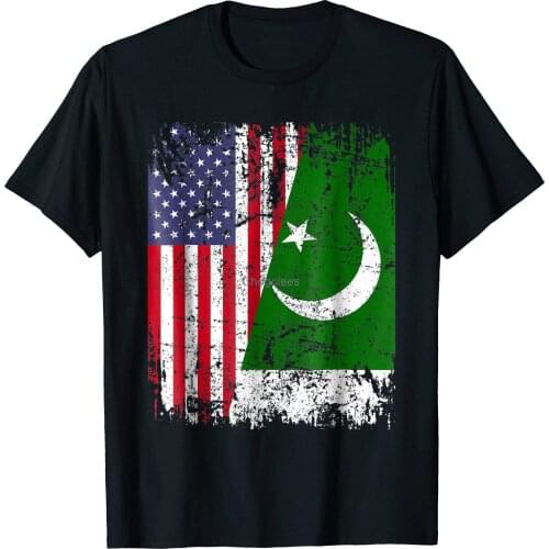 PAKISTANI ROOTS TSHIRT Half American Flag PAKISTAN SHIRT