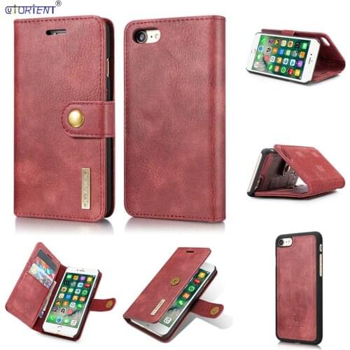 Leather Case For Apple iPhone 7 8 Plus Luxury Flip Cover for iPhone 8 7 Plus Detachable Stand Fitted Phone Full Cases Bumper Bag