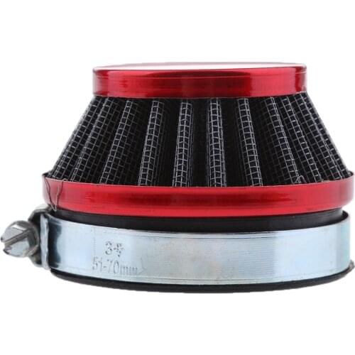 58mm Red Air Filter For Gas Motorized Bicycle Mini ATV Dirt Pocket Bikes NEW
