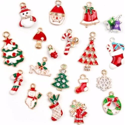 19pcs Mixed Christmas Charms Set Jewellery Pendants Party Home Decor Metal Alloy 2018 NewStyle