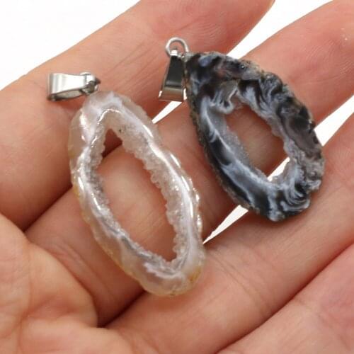 Natural Stone irregular Trendy Agates Pendants Necklace Pendant for Jewelry Making DIY Necklace Accessories Size 20x30mm-25x40mm