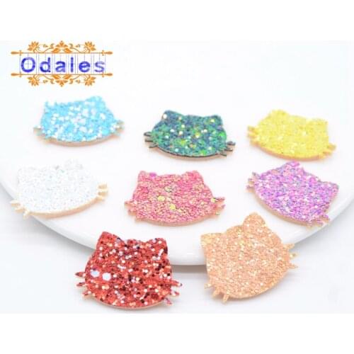 60Pcs/lots Lovely Cat Patches Decoration Wedding Cake Topper Applliques DIY Crafts Accessories Hair Clips Ornament