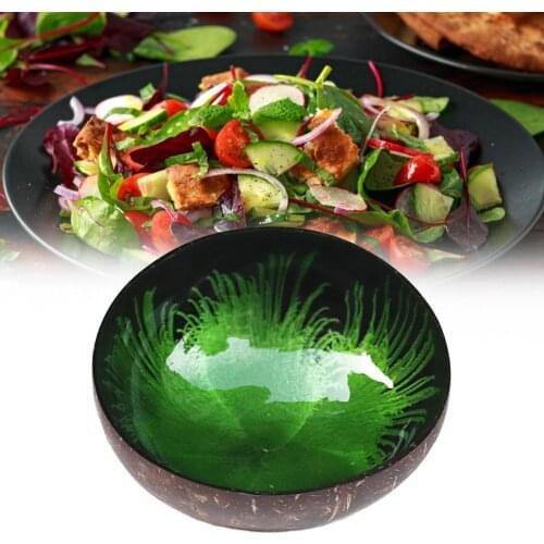 Storage Tray Coconut Bowl Spoon set Creative Coconut Shell Fruit Salad Noodle Rice Bowl Wooden bowl Tableware restaurant kitchen