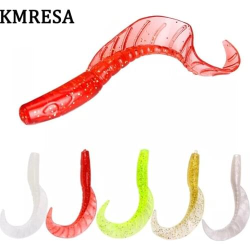 KMRESA 10PCS 7cm 2.9g Light Fishing Lure Soft Silicone Popper Isca Worms Wobbler Saltwater Artificial Bait Bass Fighting Jigs