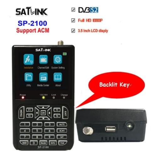 SATLINK SP-2100 HD Sat Finder DVB S/S2 Satfinder MPEG-2/4 Digital Satellite Finder Meter with 3.5 Inch LCD Screen